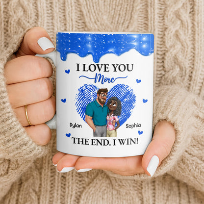 I Love You More The End I Win Fingerprint Heart - Personalized Custom Coffee Mug - CPL1356_MG
