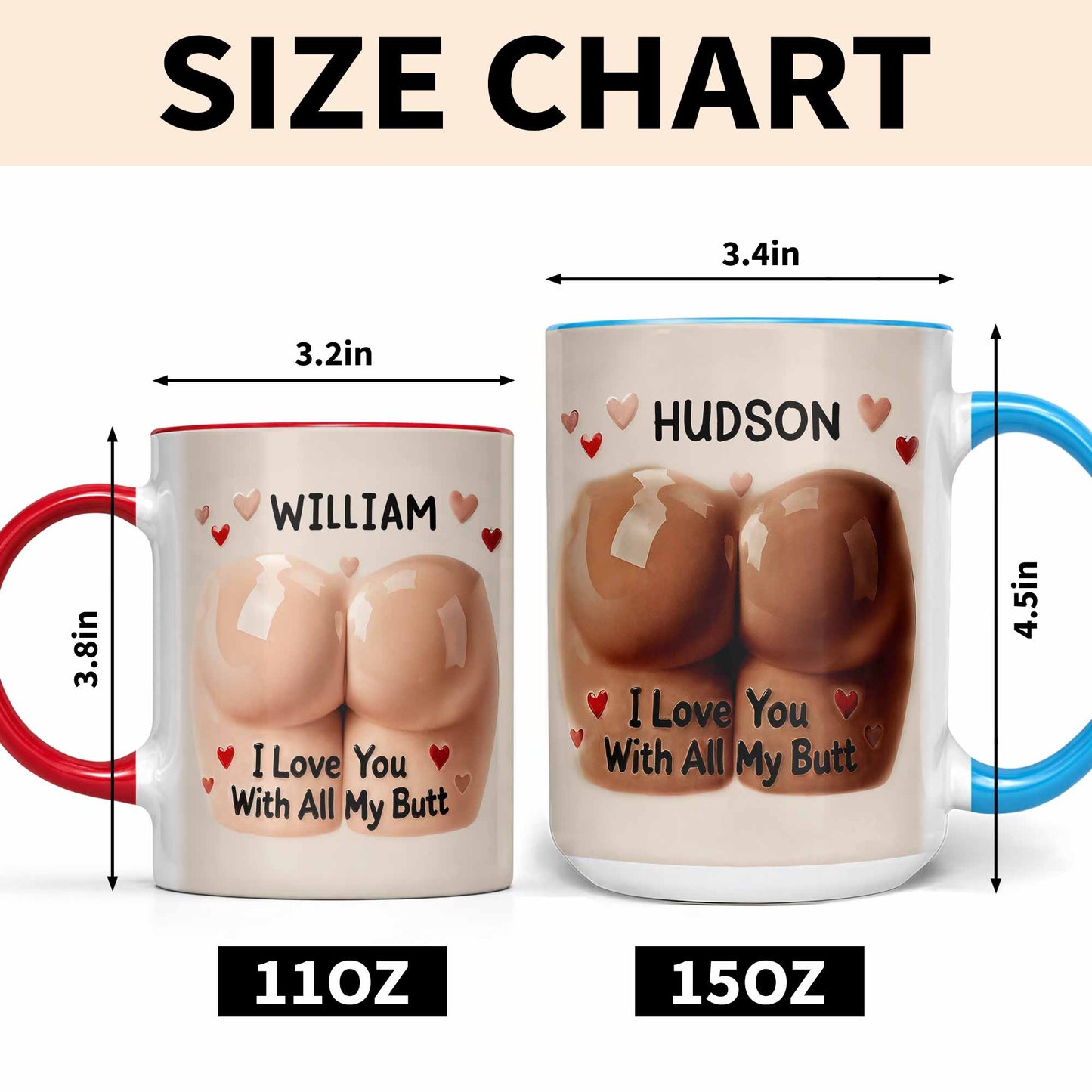 I Love You With All My Butt, Hearts Design