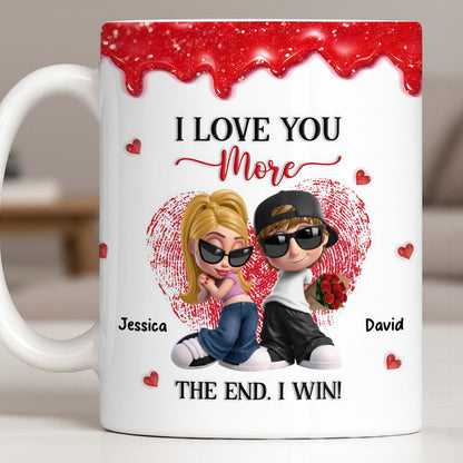 I Love You More The End I Win Couple With Hearts And Sunglasses