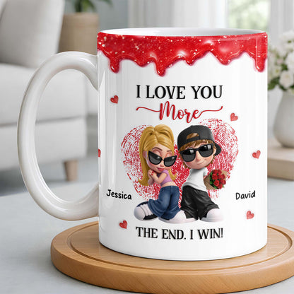 I Love You More The End I Win Couple With Hearts And Sunglasses