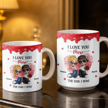 I Love You More The End I Win Couple With Hearts And Sunglasses