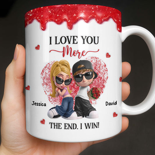 I Love You More The End I Win Couple With Hearts And Sunglasses