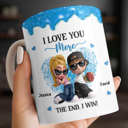 I Love You More The End I Win Couple With Hearts And Sunglasses