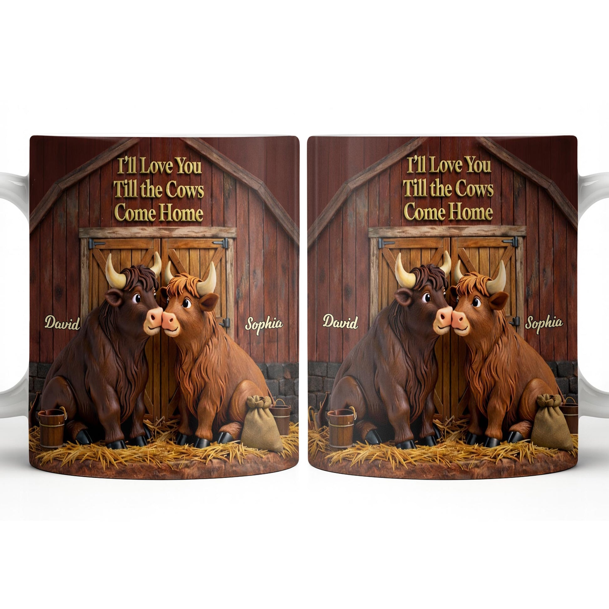 I'll Love You Till The Cows Come Home, Barn And Cows Design