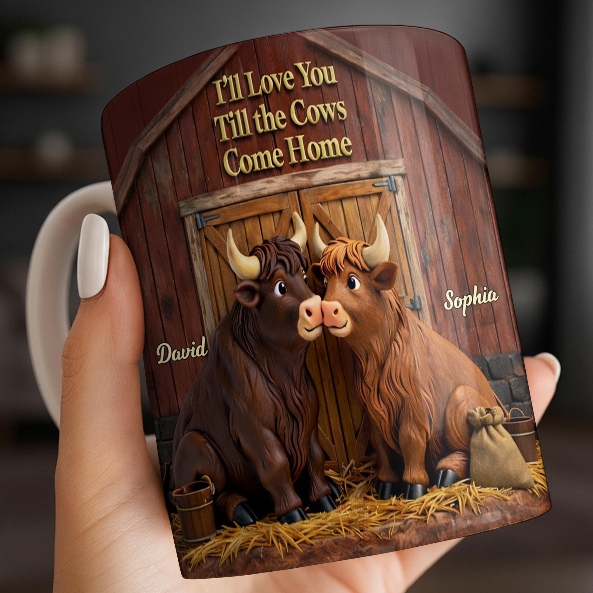 I'll Love You Till The Cows Come Home, Barn And Cows Design