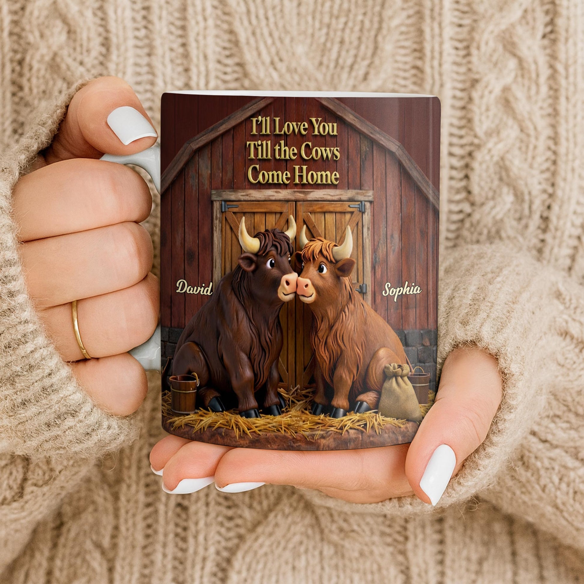 I'll Love You Till The Cows Come Home, Barn And Cows Design