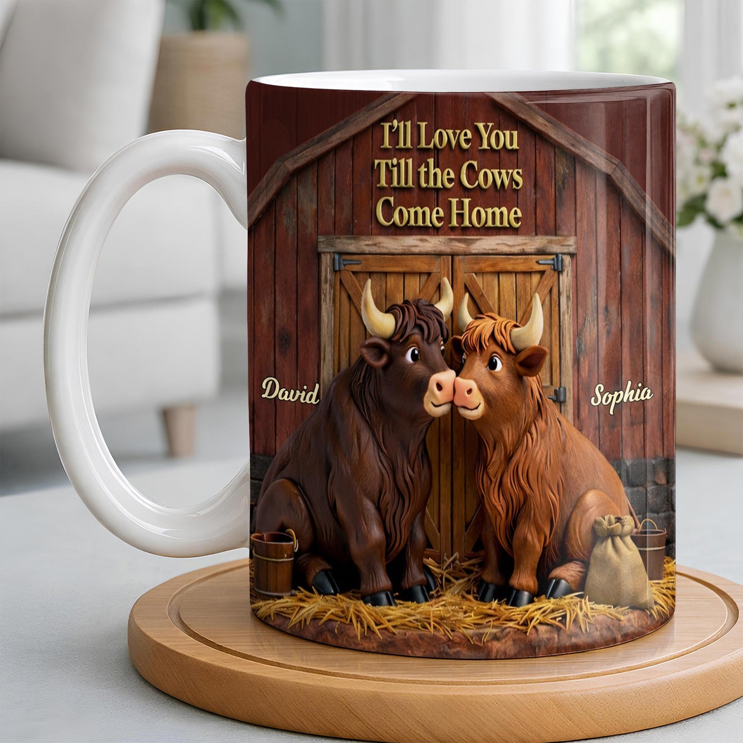 I'll Love You Till The Cows Come Home, Barn And Cows Design