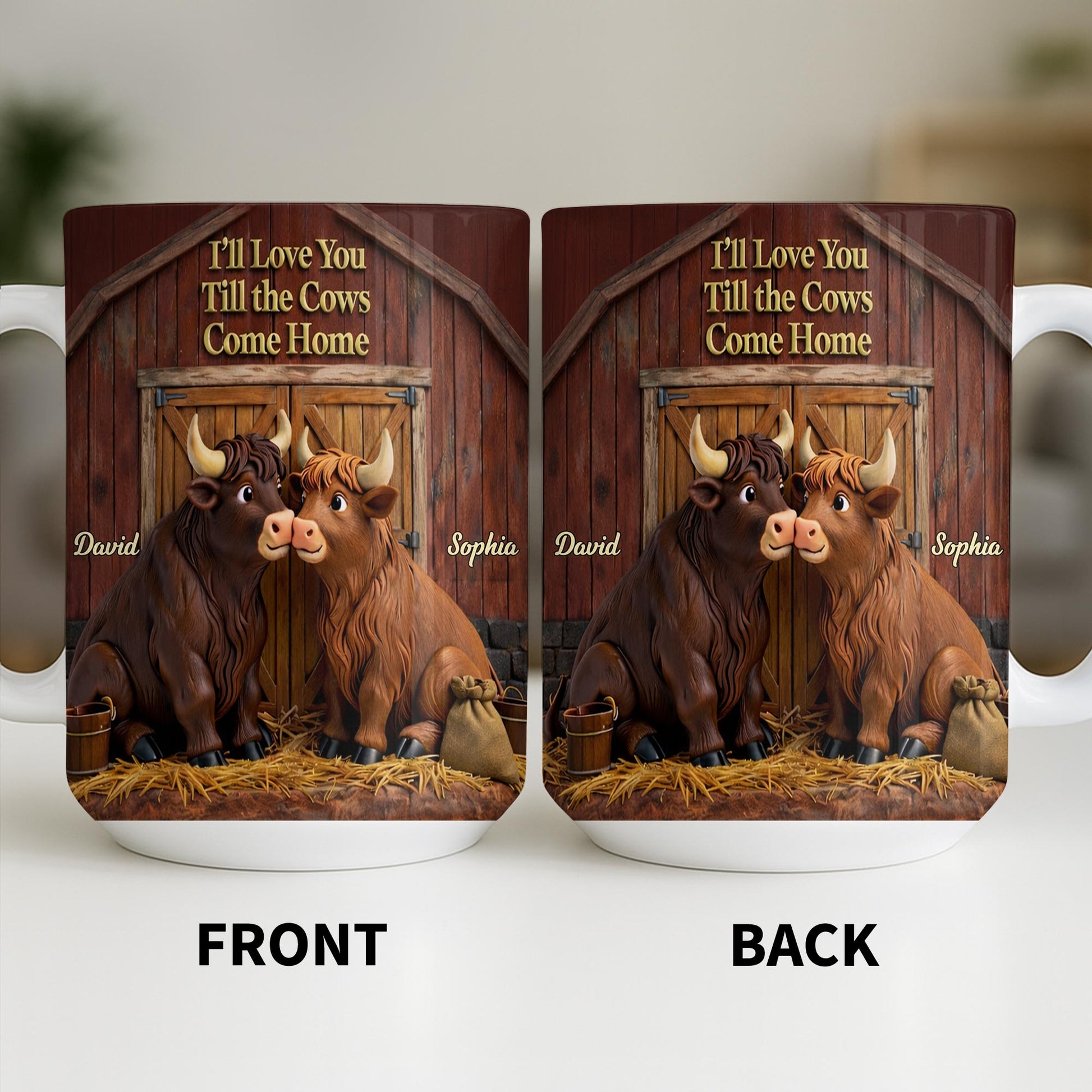 I'll Love You Till The Cows Come Home, Barn And Cows Design