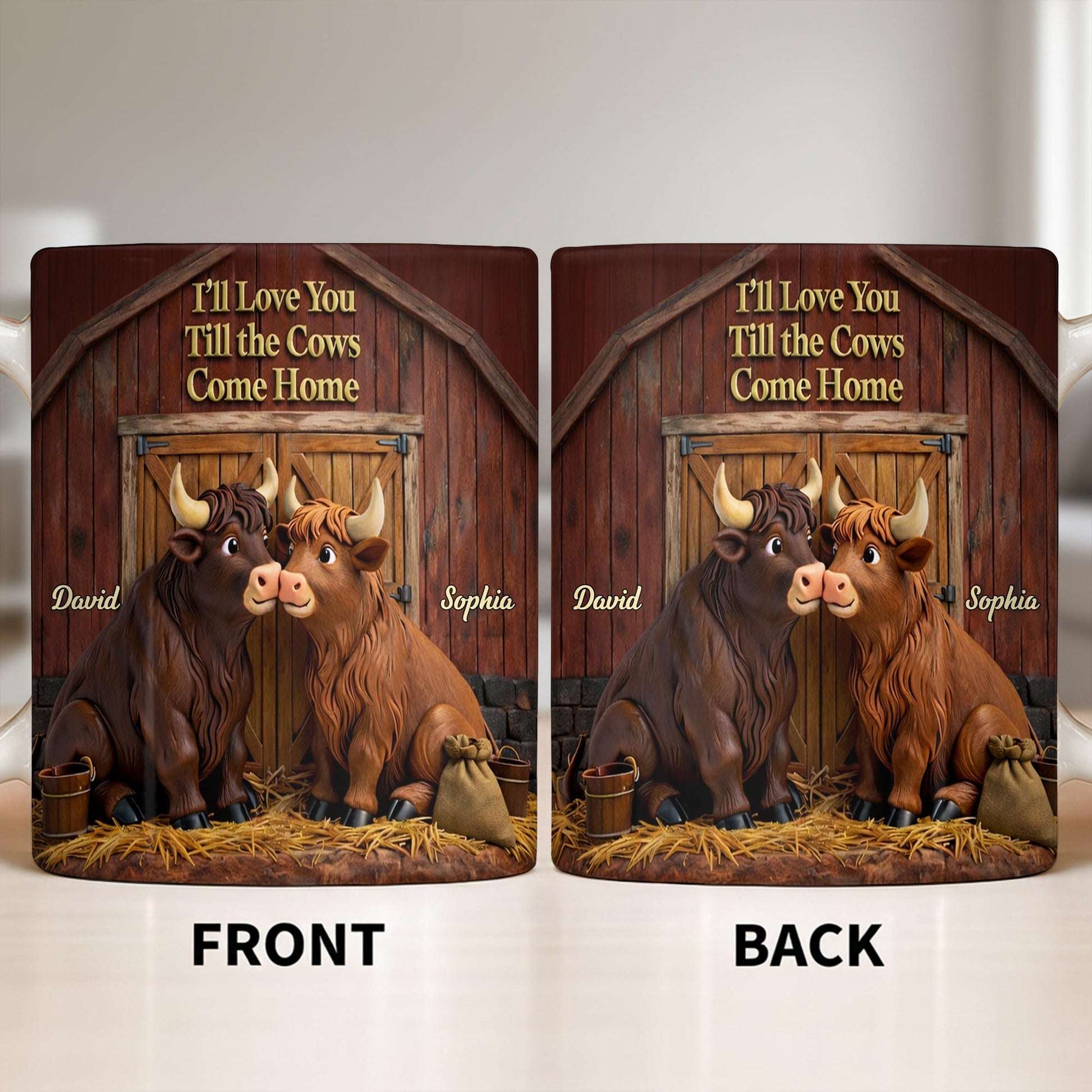 I'll Love You Till The Cows Come Home, Barn And Cows Design