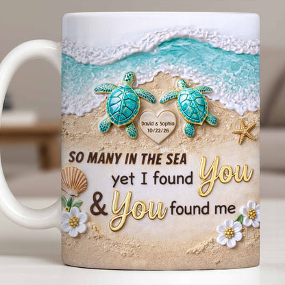So Many In The Sea, Turtles And Waves Coffee Mug Design