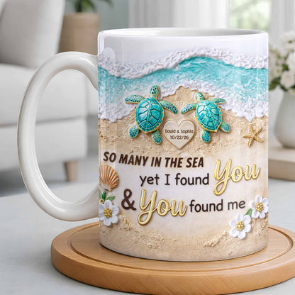 So Many In The Sea, Turtles And Waves Coffee Mug Design