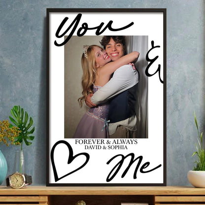 You & Me Forever & Always Custom Photo Heart Portrait