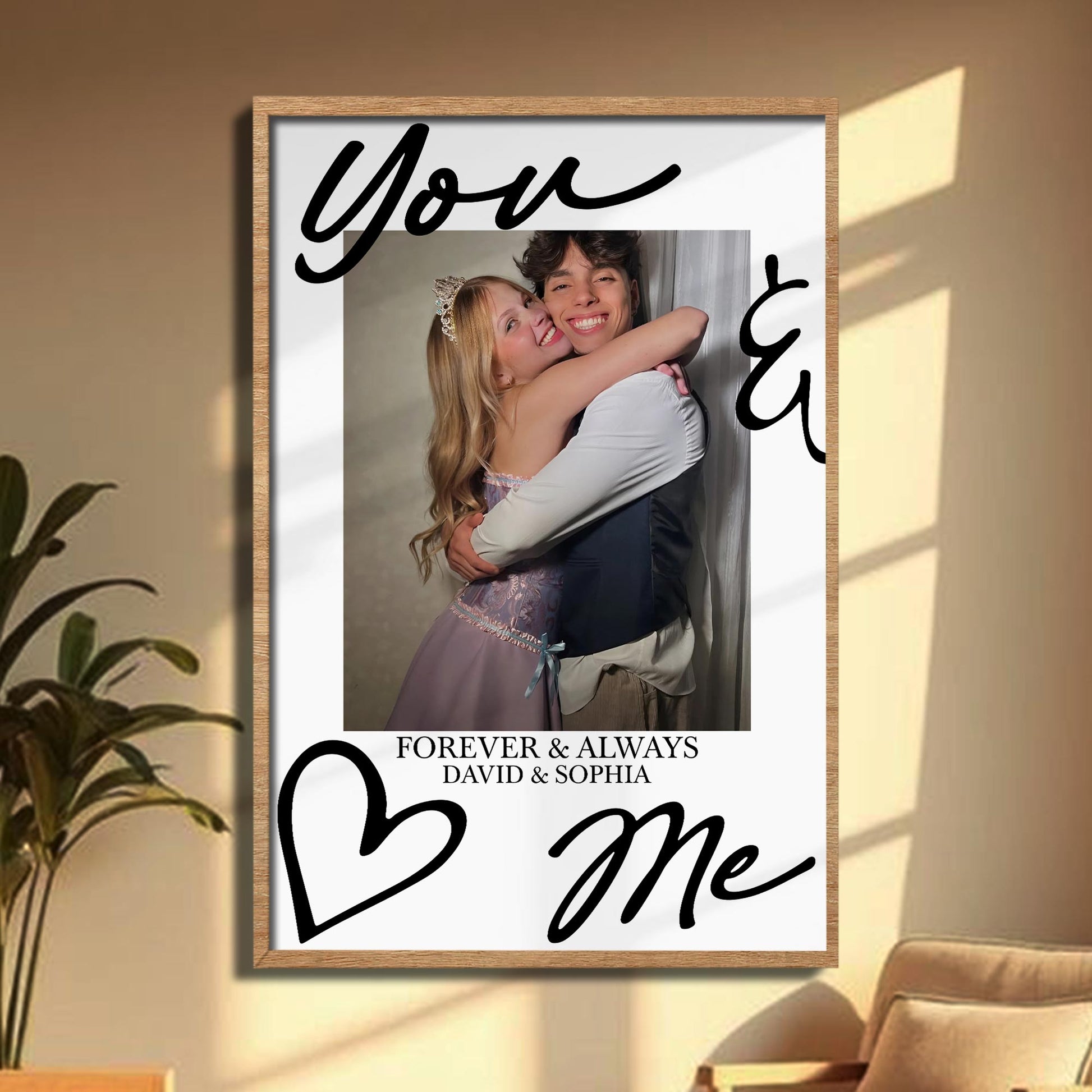 You & Me Forever & Always Custom Photo Heart Portrait