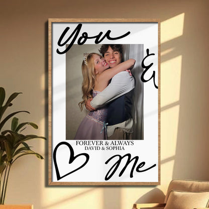You & Me Forever & Always Custom Photo Heart Portrait
