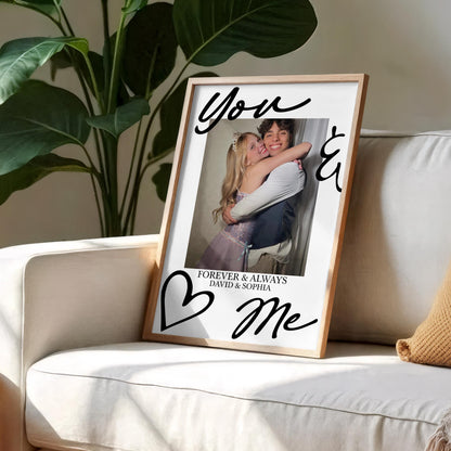 You & Me Forever & Always Custom Photo Heart Portrait