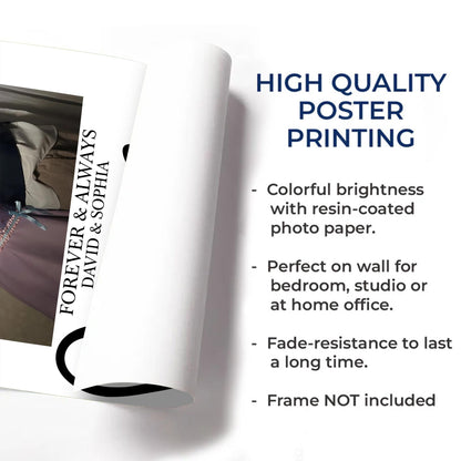 You & Me Forever & Always Custom Photo Heart Portrait