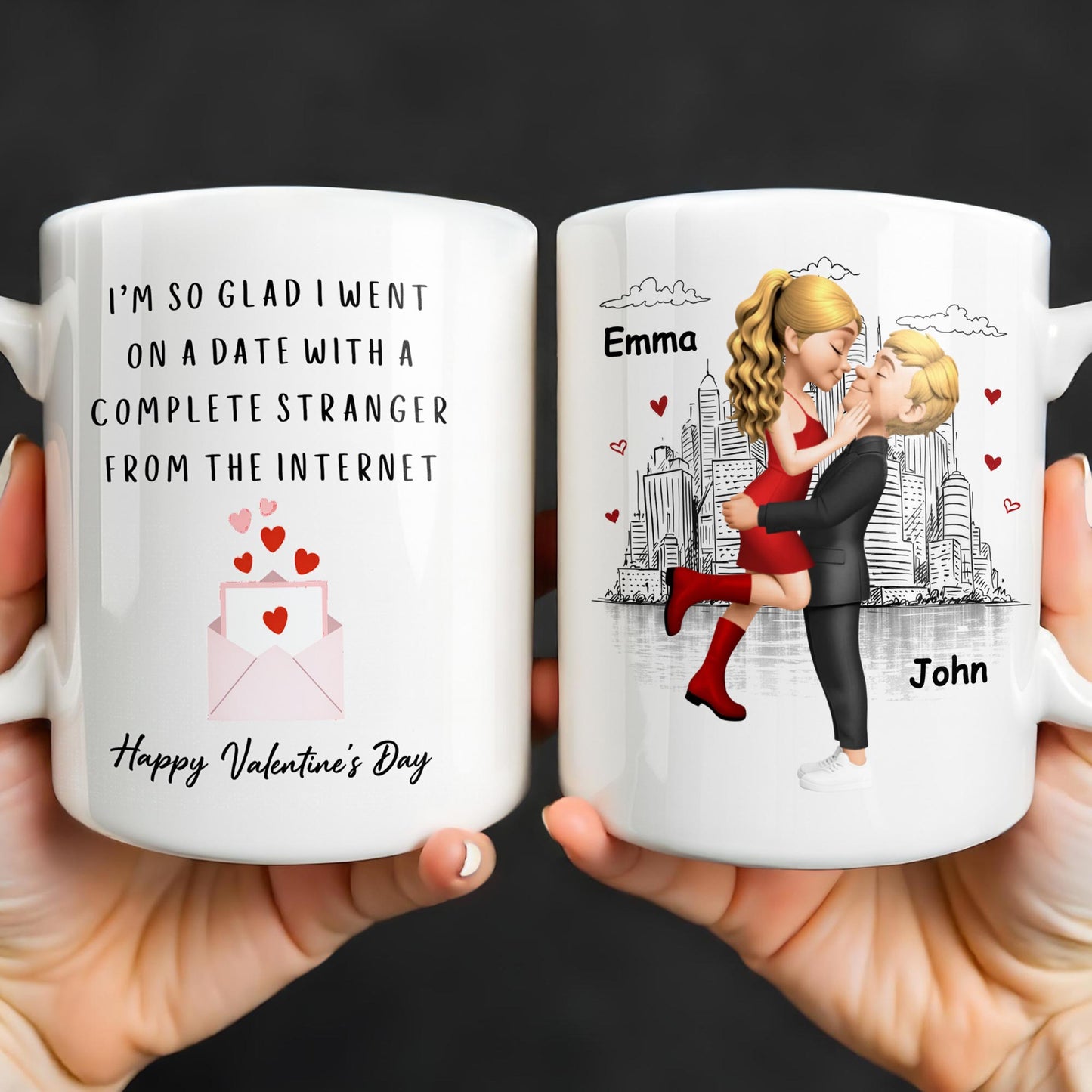 Glad I Went On A Date With A Complete Stranger, Hearts And Cityscape