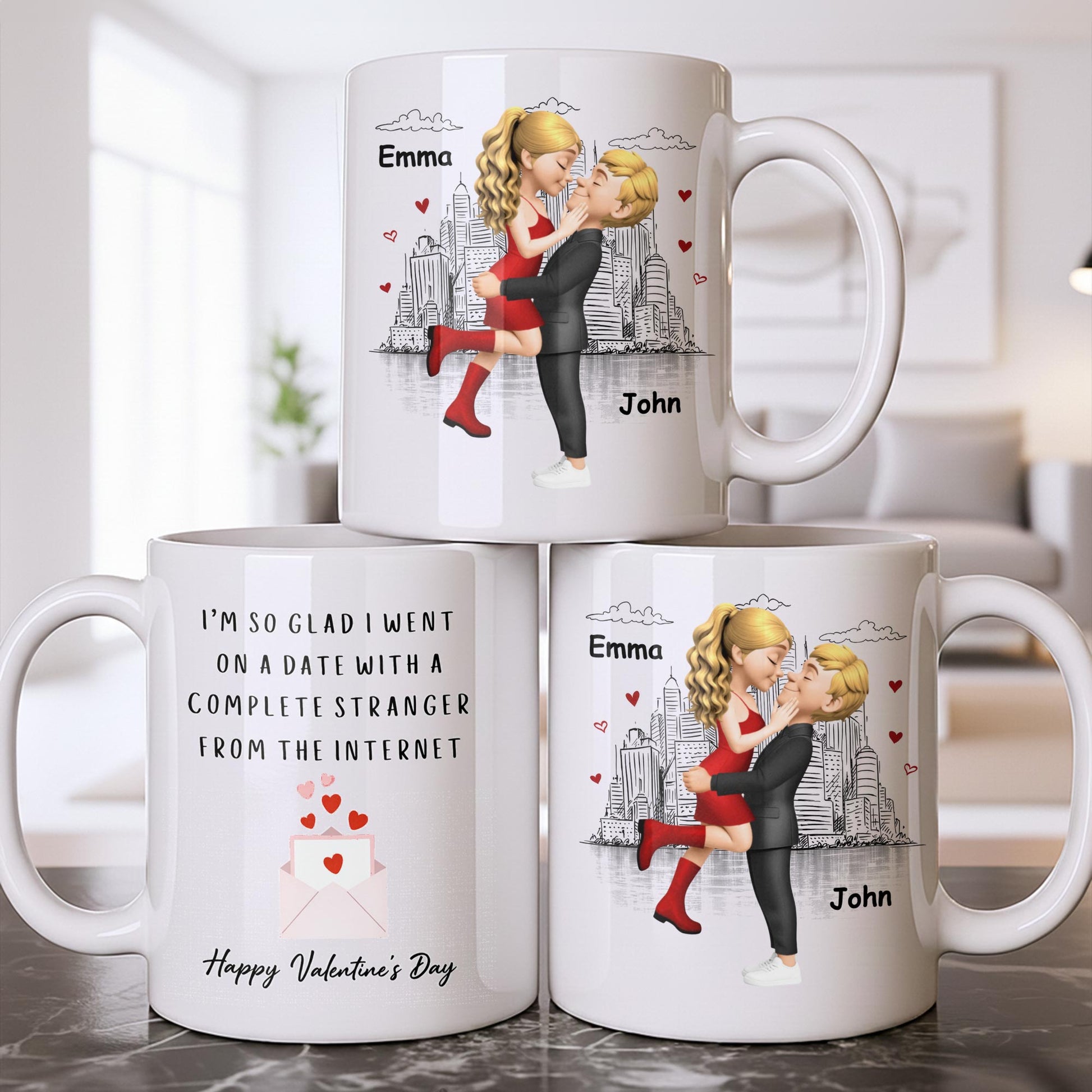 Glad I Went On A Date With A Complete Stranger, Hearts And Cityscape