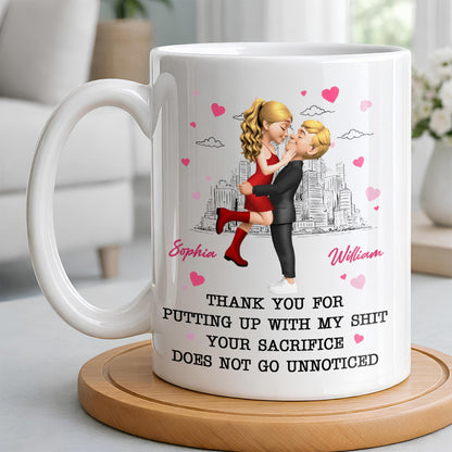 Thank You For Putting Up With My Shit, Couple And Hearts