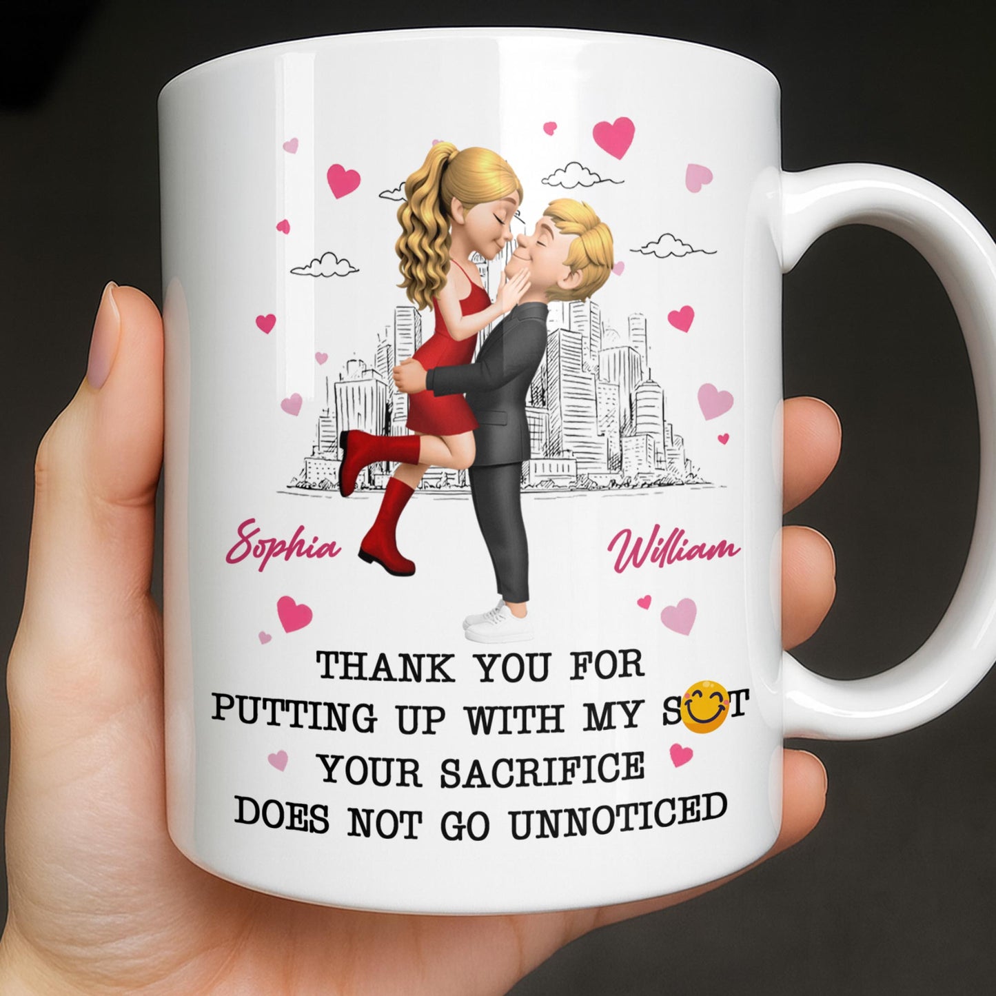 Thank You For Putting Up With My Shit, Couple And Hearts