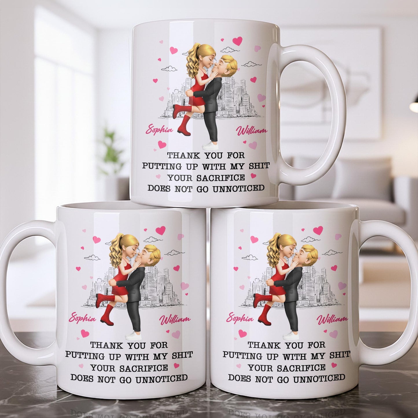 Thank You For Putting Up With My Shit, Couple And Hearts