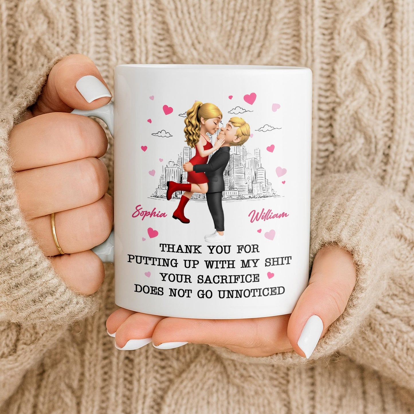 Thank You For Putting Up With My Shit, Couple And Hearts