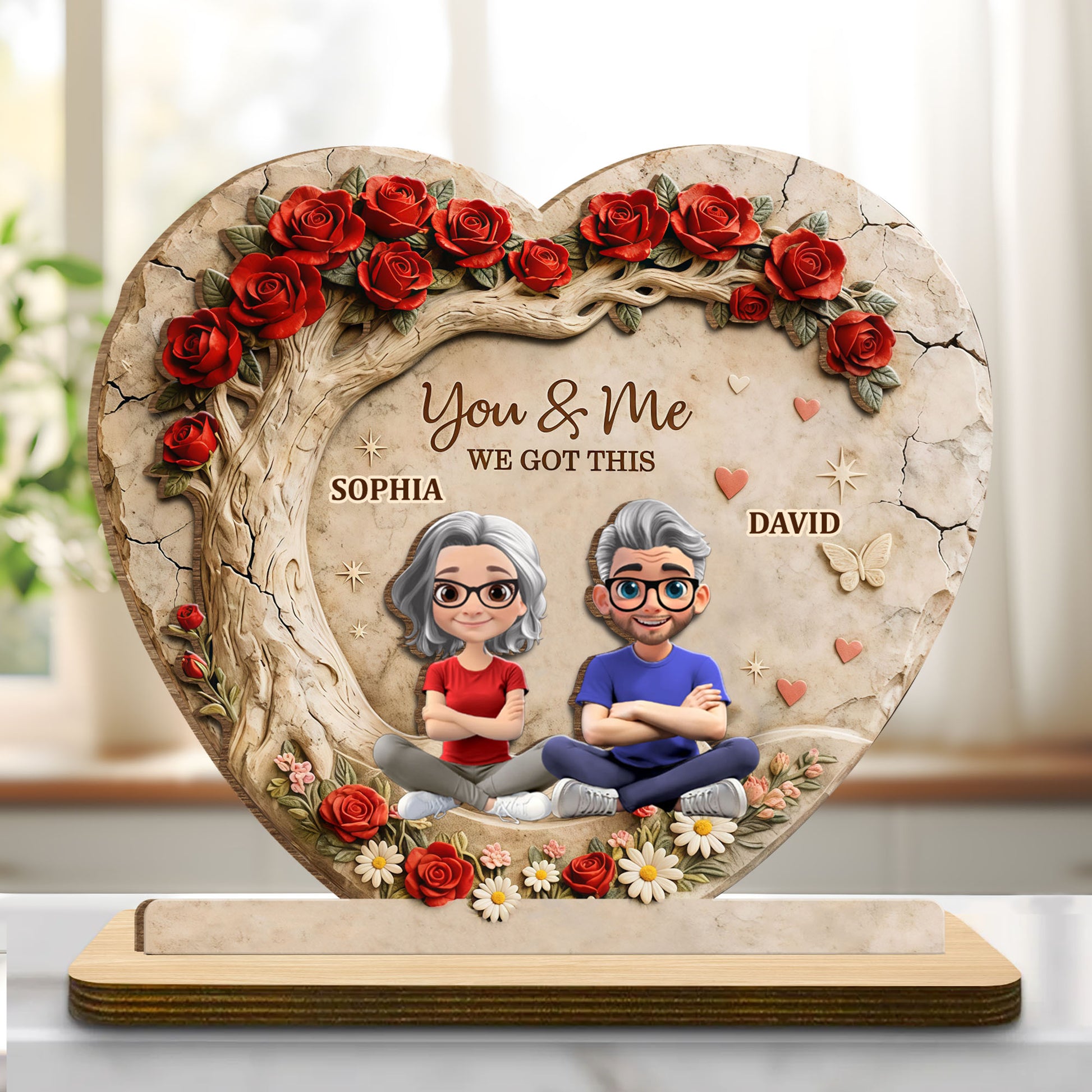 You & Me We Got This Heart Rose Tree Couple