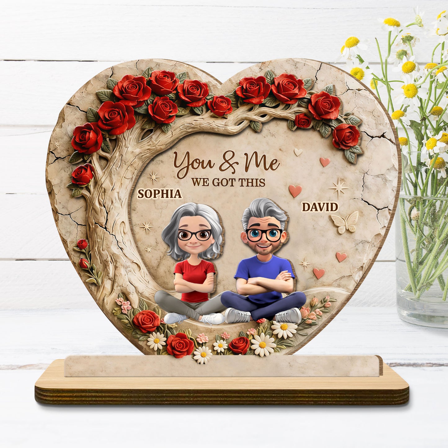 You & Me We Got This Heart Rose Tree Couple