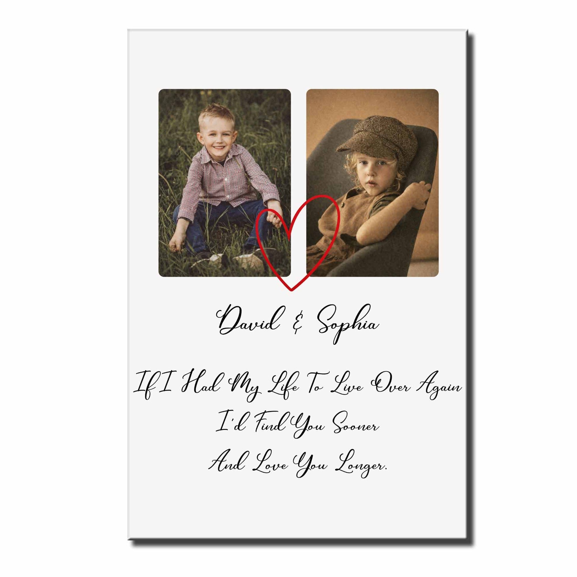 If I Had My Life To Live Over Again Heart Photo Frame