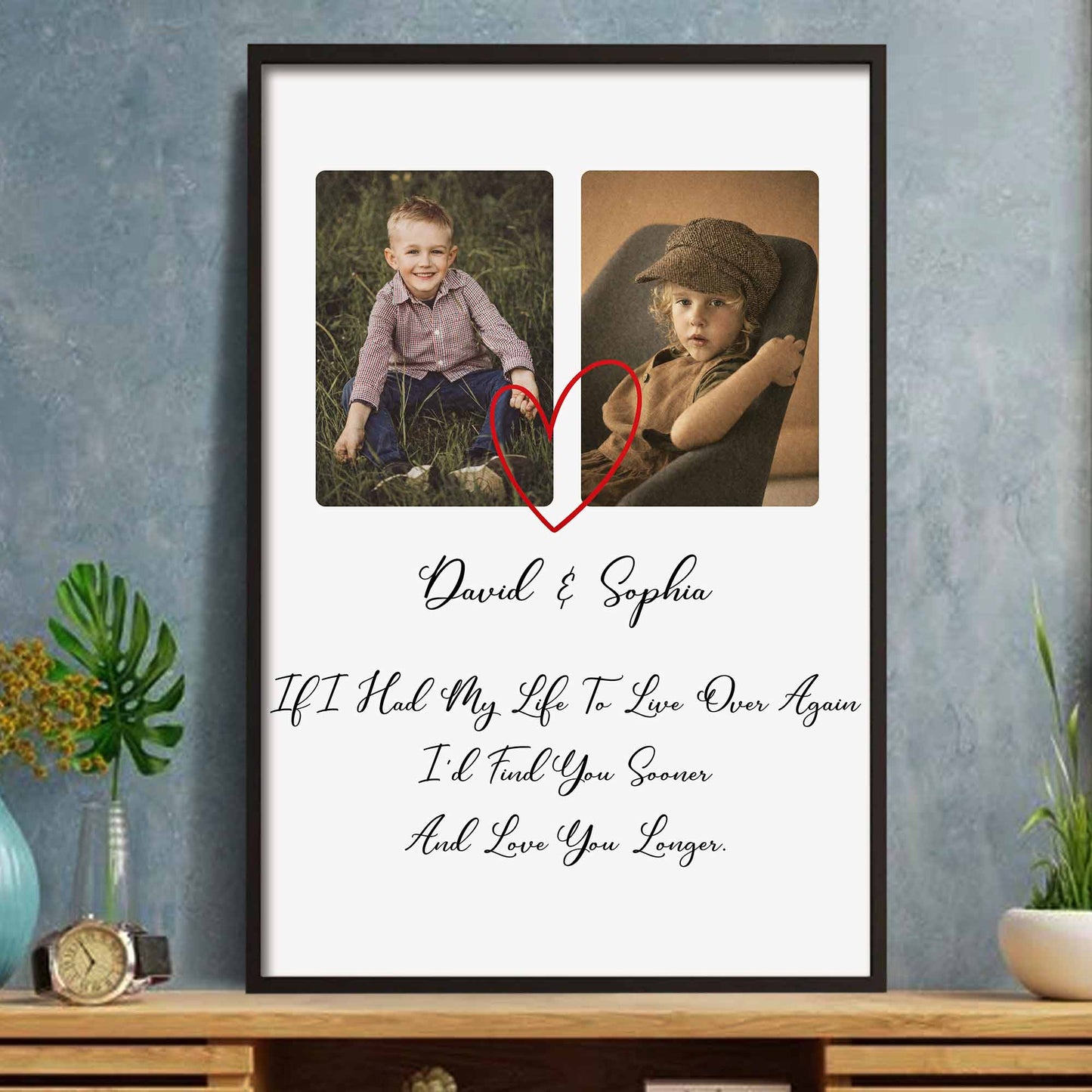 If I Had My Life To Live Over Again Heart Photo Frame