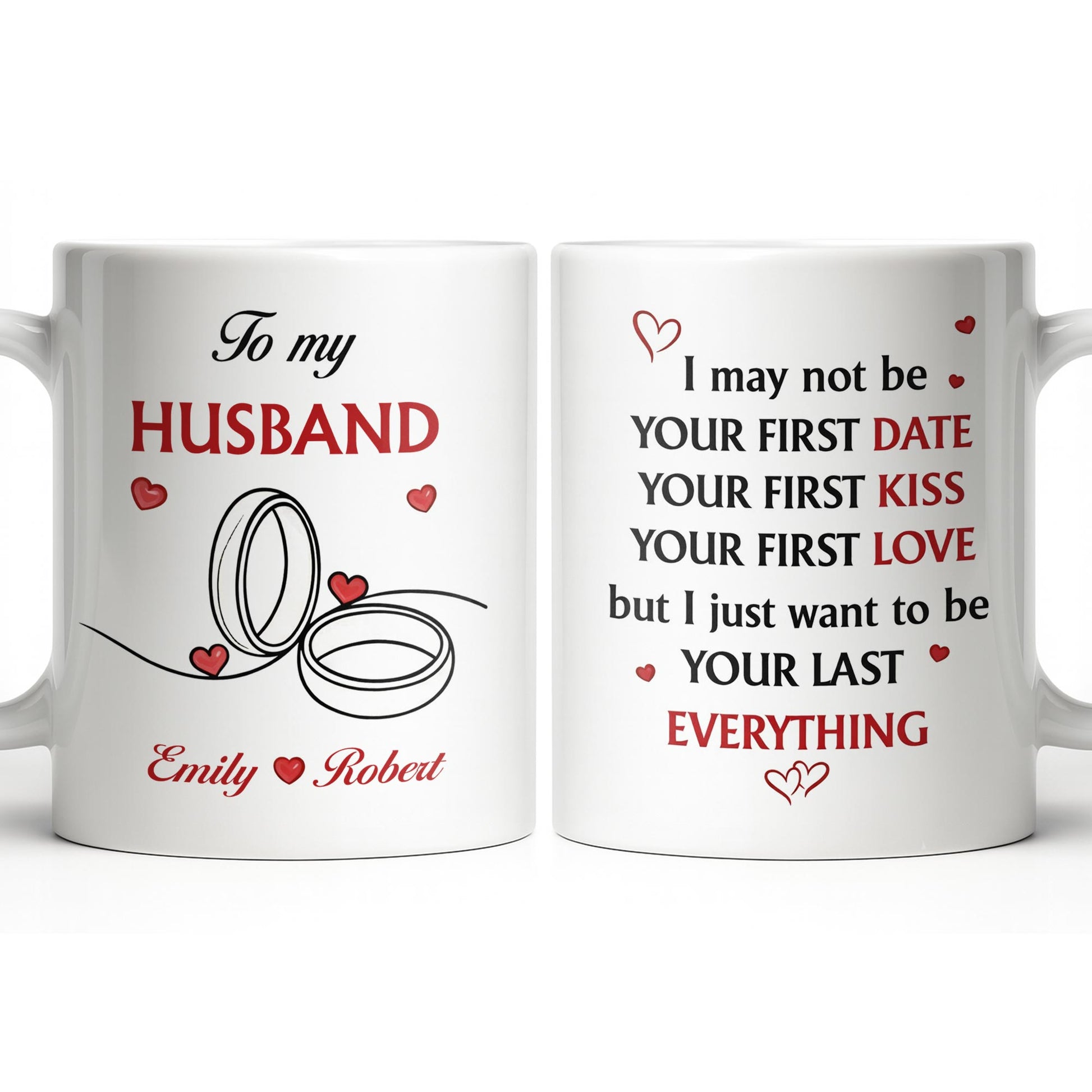 To My Husband, Hearts and Rings Design
