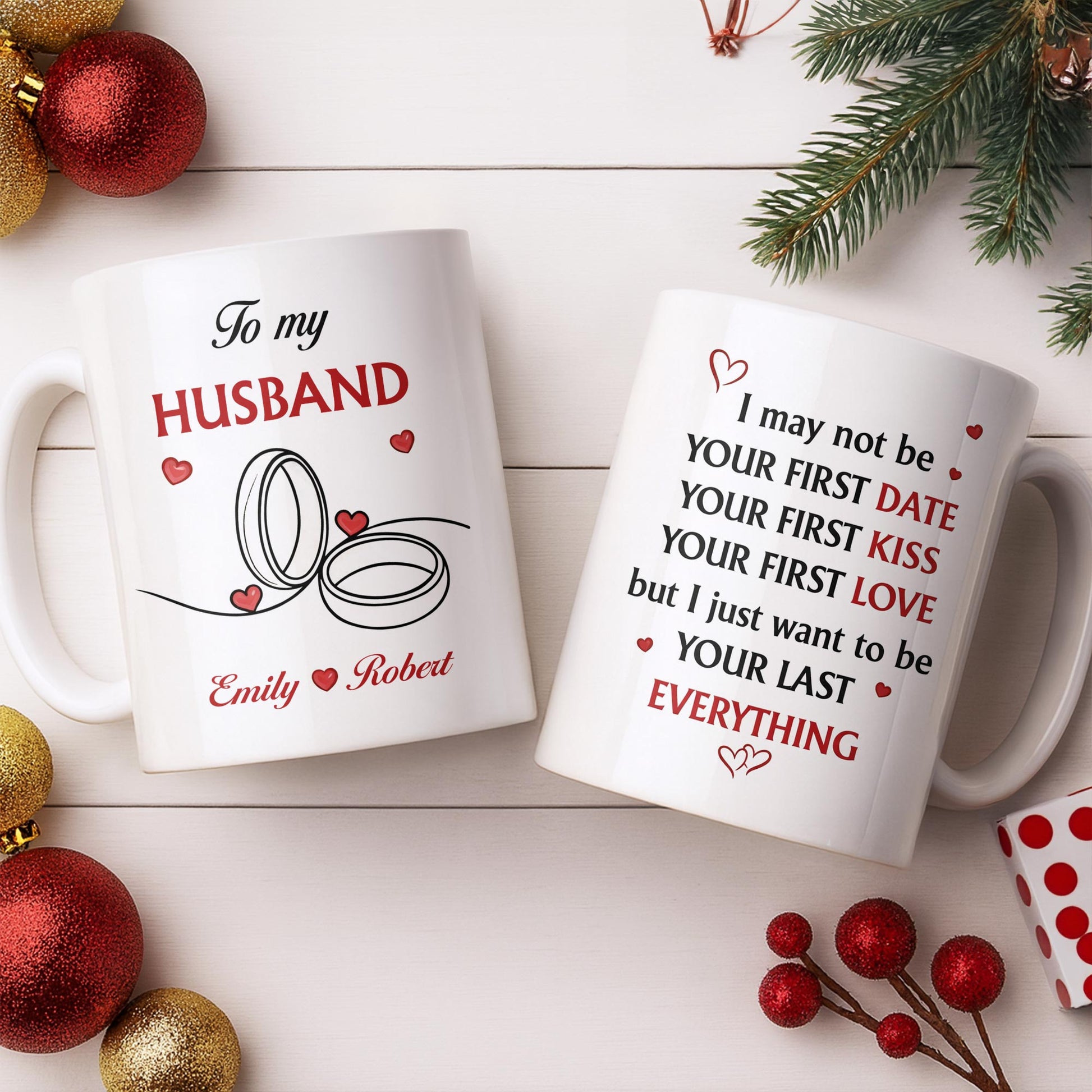 To My Husband, Hearts and Rings Design