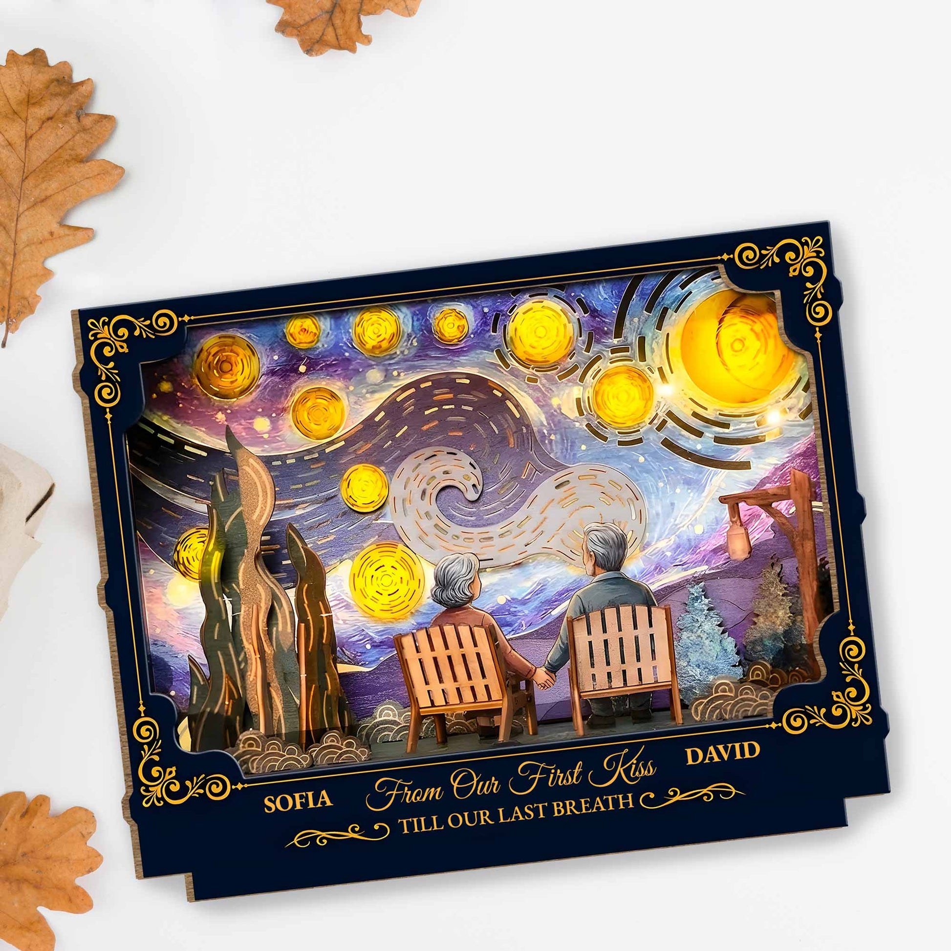 From Our First Kiss Till Our Last Breath Old Couple Starry Night