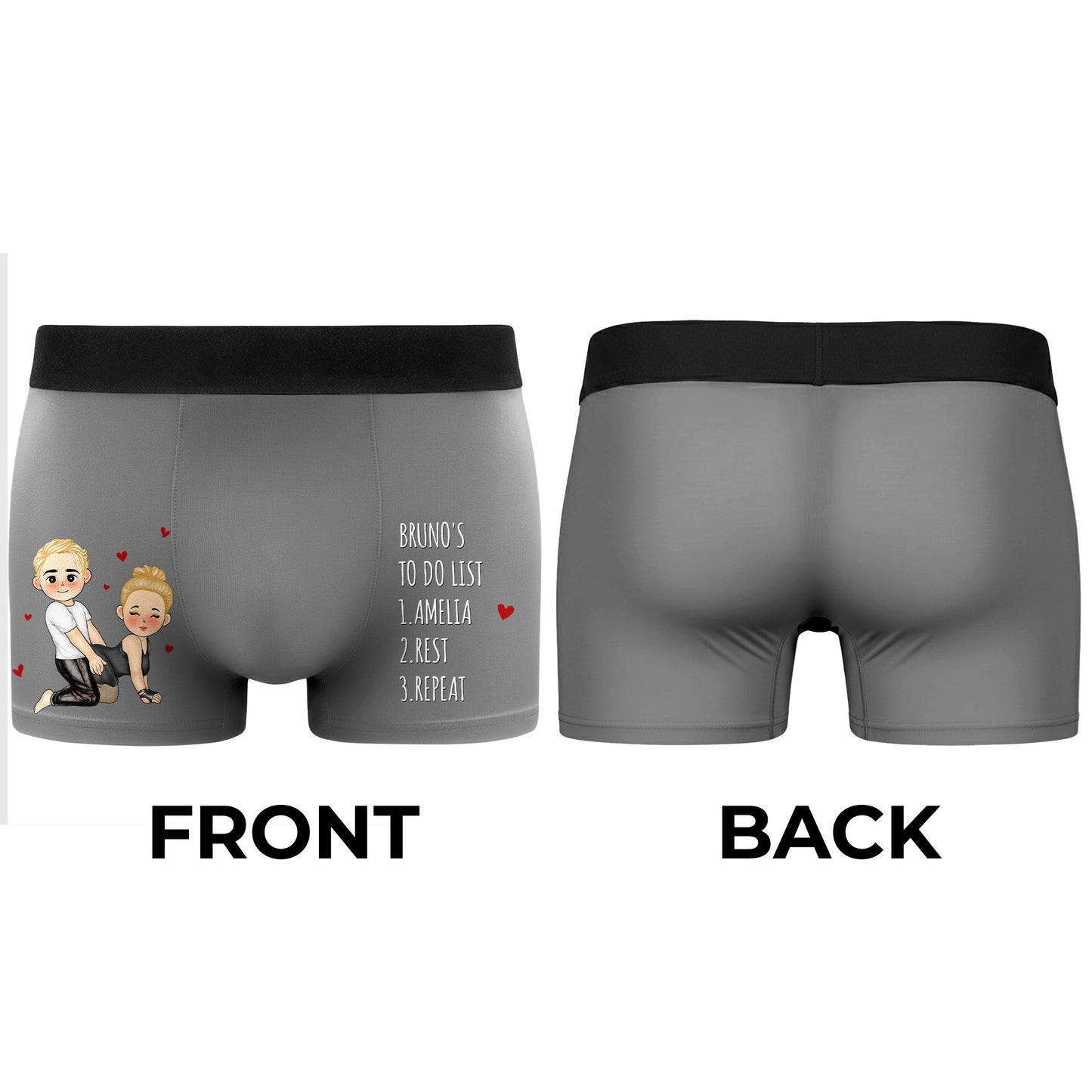 To Do List Me Rest Repeat Funny Couple Hearts