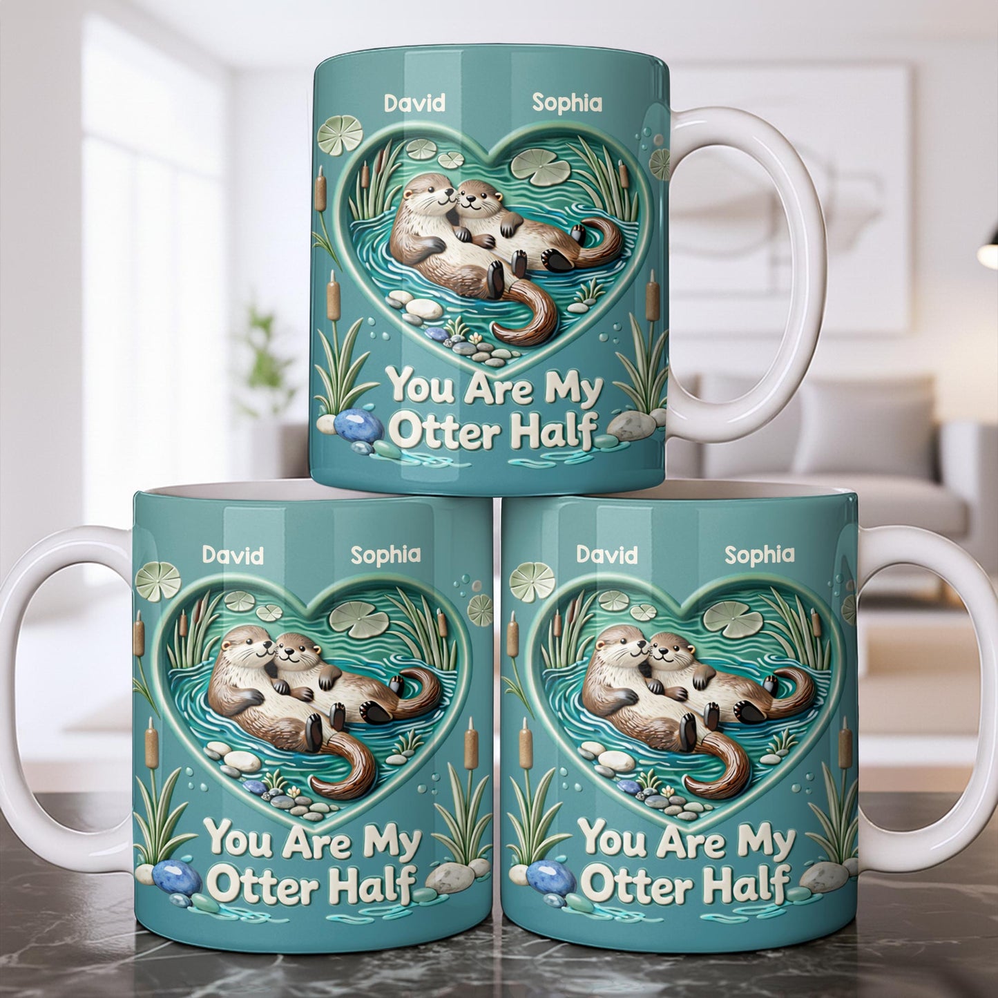 You Are My Otter Half Cute Otters In Heart Water Design