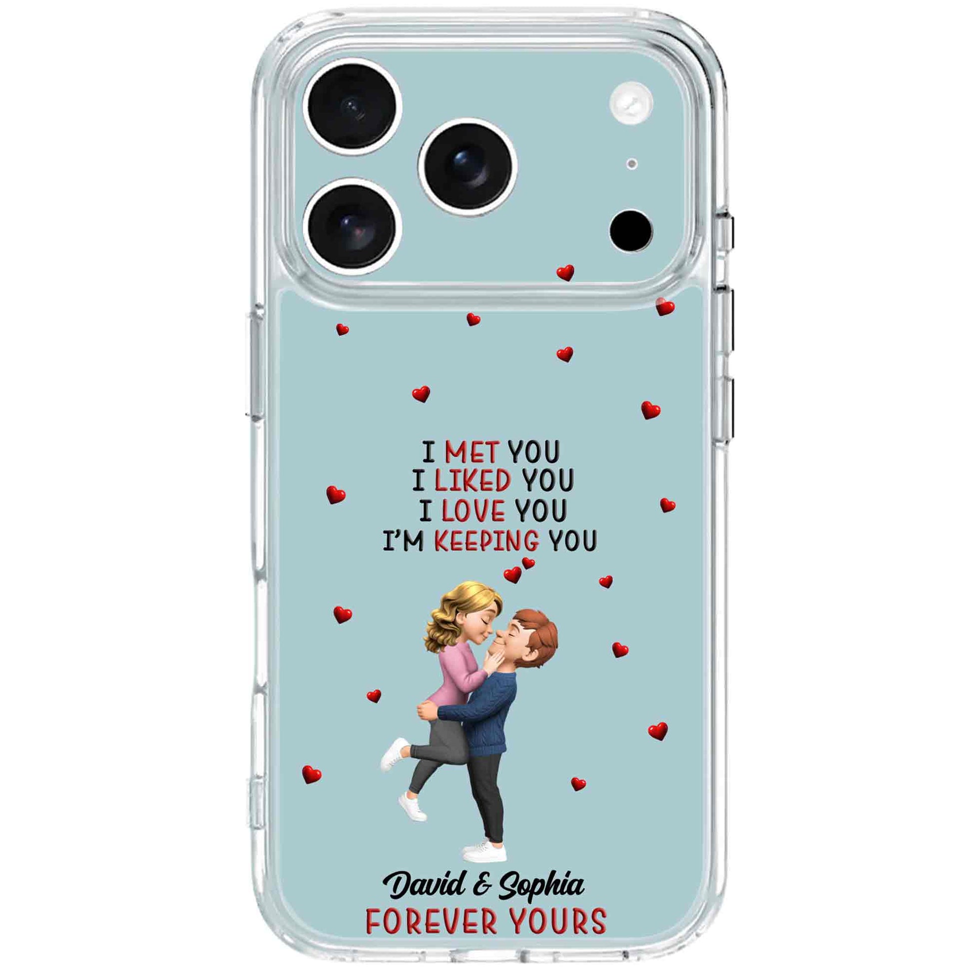 I Met You I Liked You Couple With Tiny Hearts