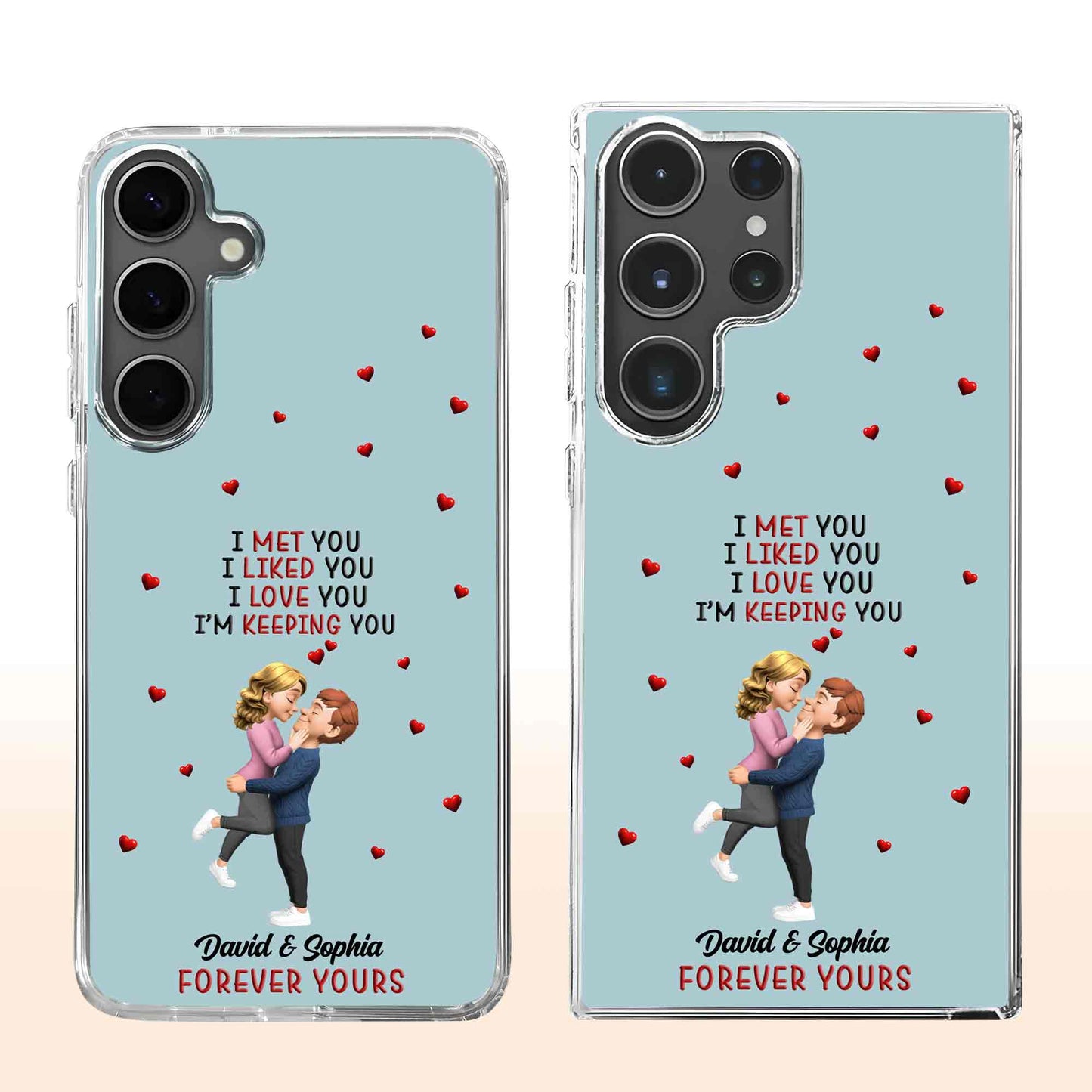 I Met You I Liked You Couple With Tiny Hearts