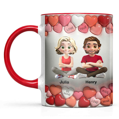Love True Kiss Be Mine Hearts And Personalized Couple