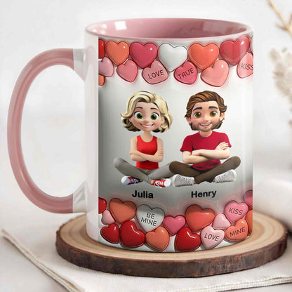 Love True Kiss Be Mine Hearts And Personalized Couple