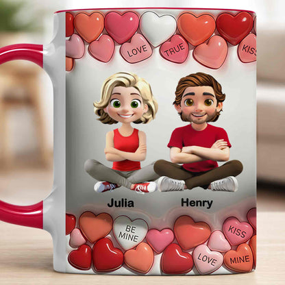 Love True Kiss Be Mine Hearts And Personalized Couple