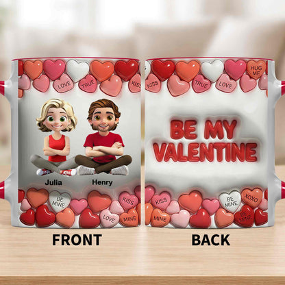 Love True Kiss Be Mine Hearts And Personalized Couple