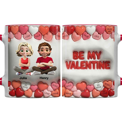 Love True Kiss Be Mine Hearts And Personalized Couple