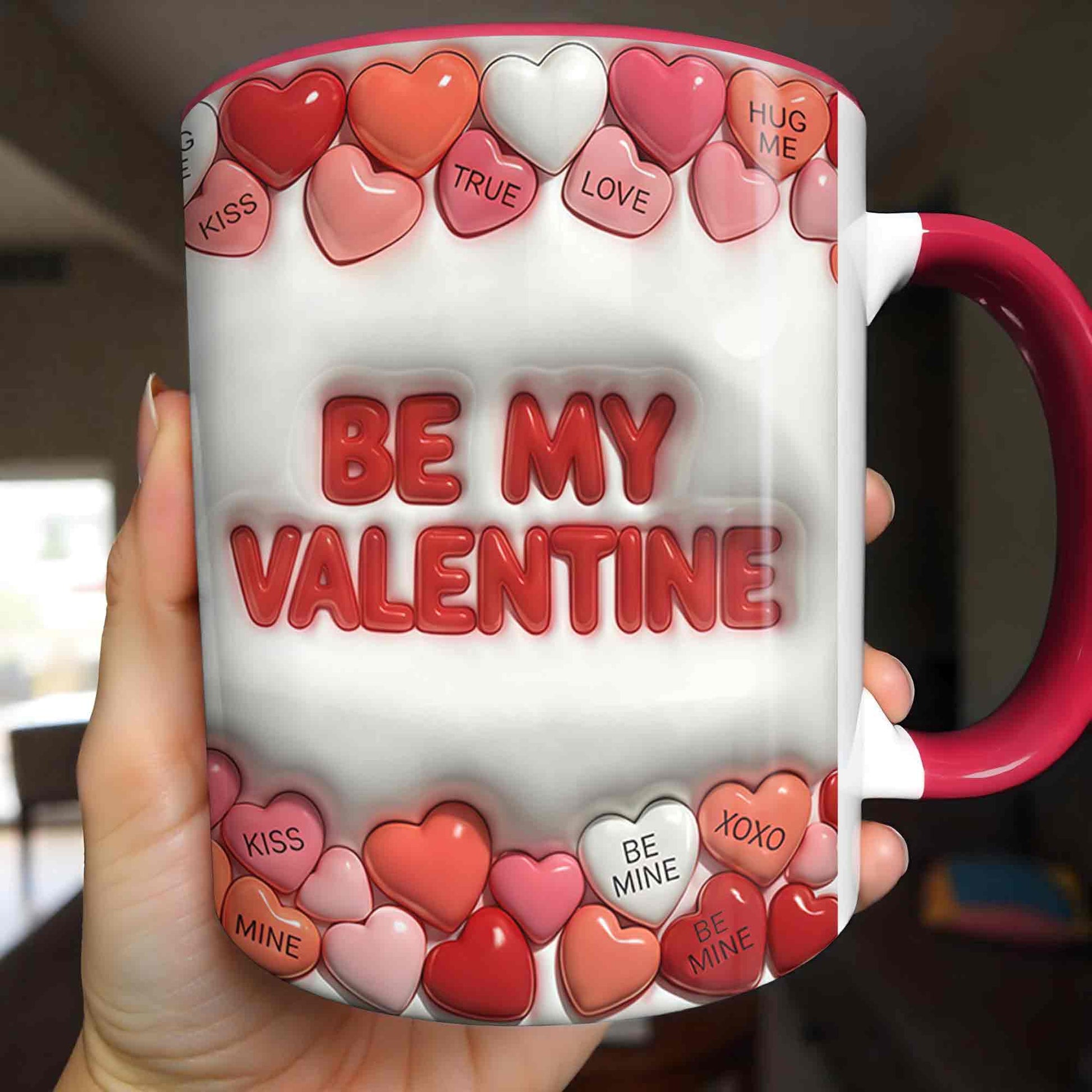 Love True Kiss Be Mine Hearts And Personalized Couple