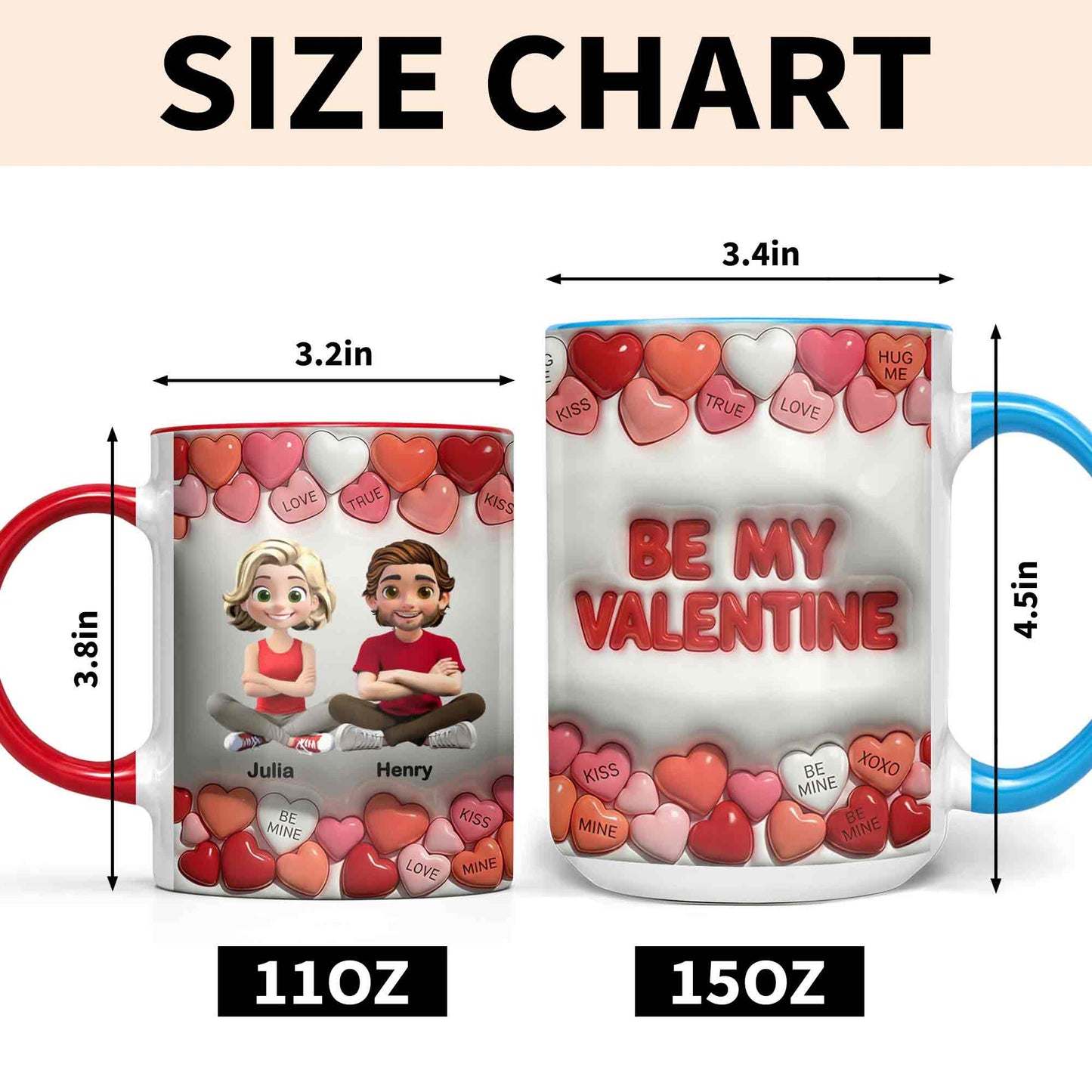 Love True Kiss Be Mine Hearts And Personalized Couple