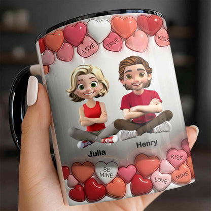 Love True Kiss Be Mine Hearts And Personalized Couple