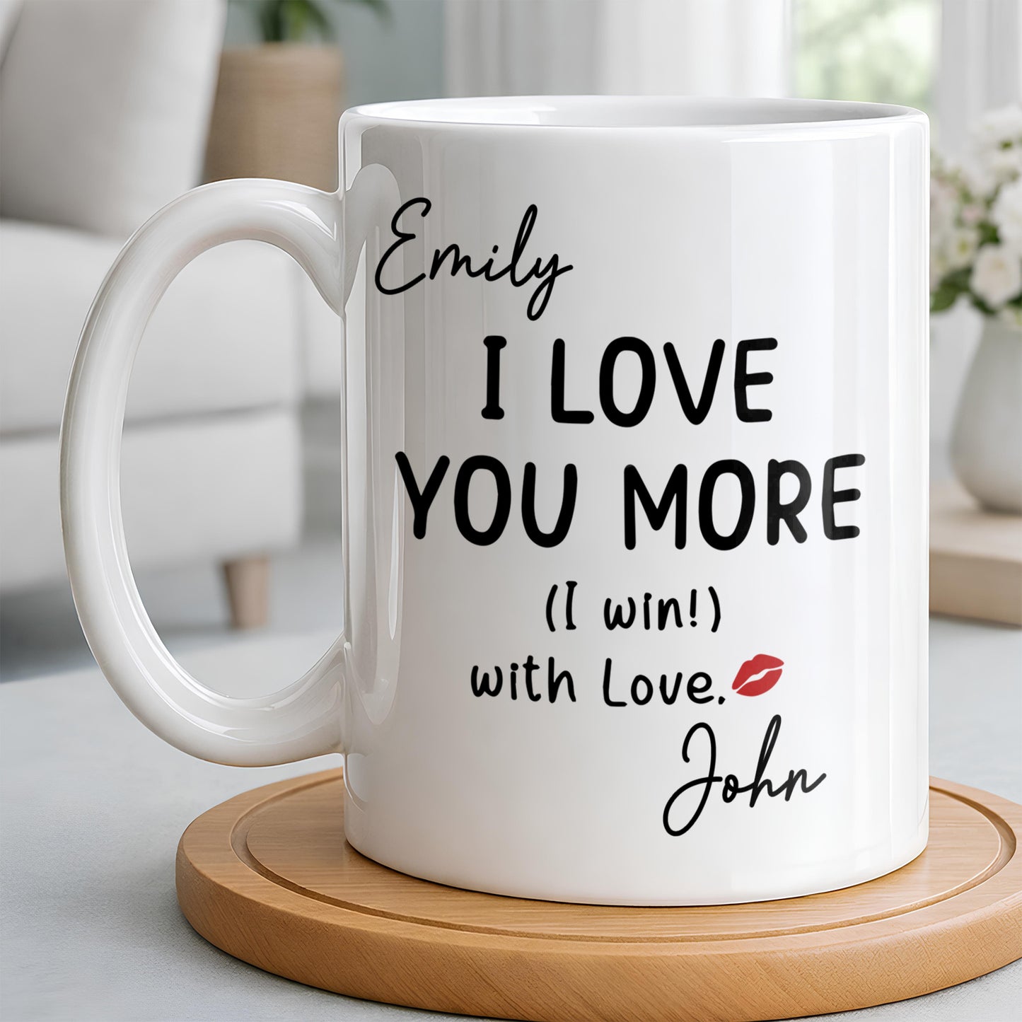 I Love You More Mug With Lips
