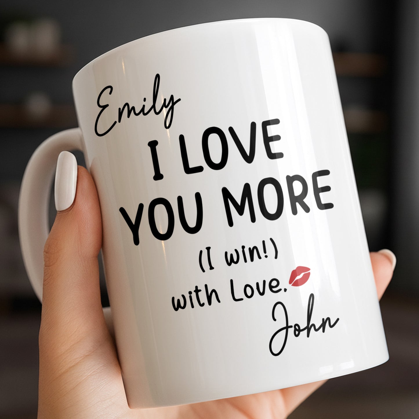 I Love You More Mug With Lips