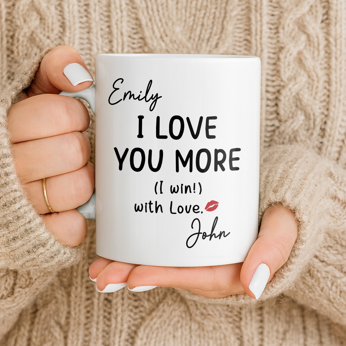 I Love You More Mug With Lips