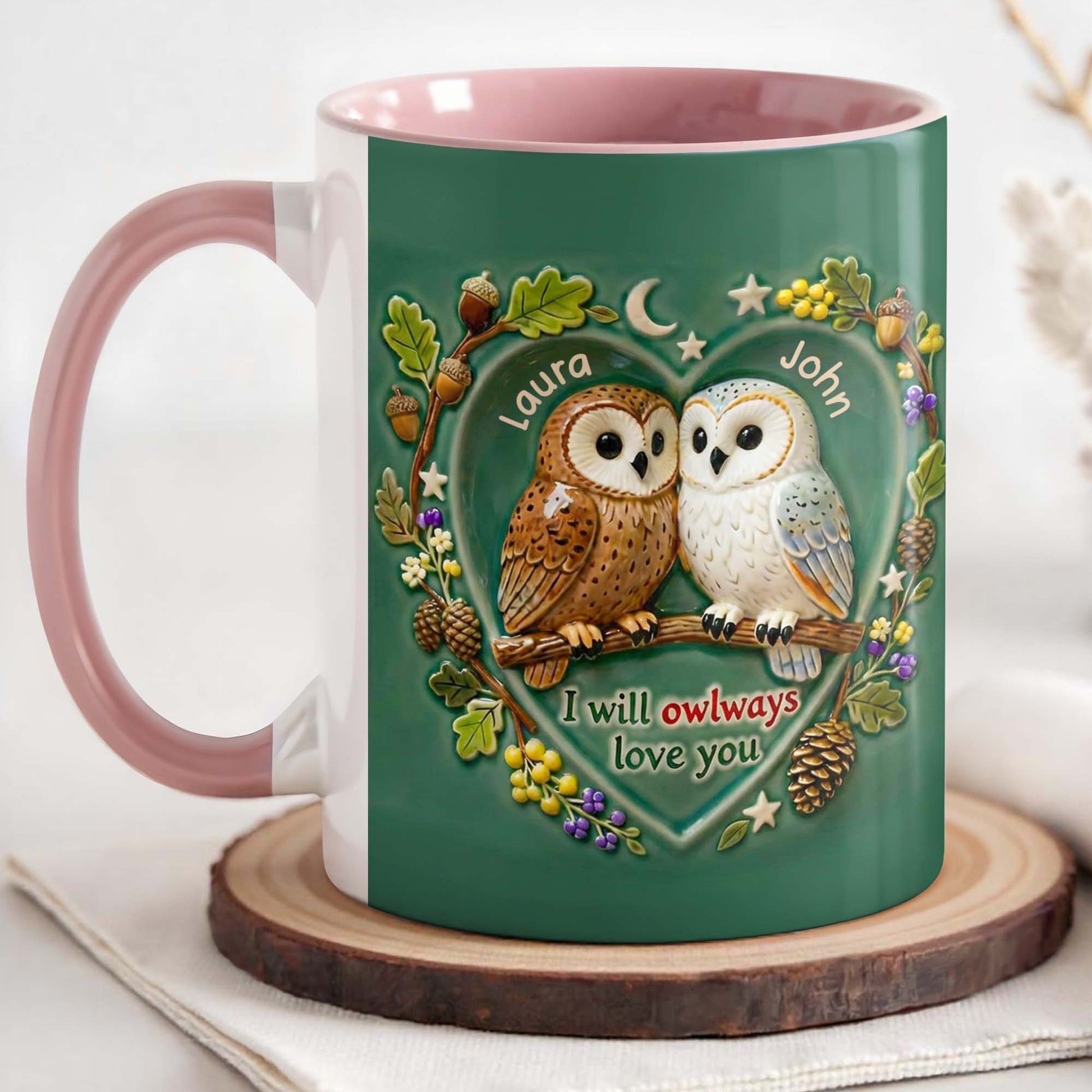 I Will Owlways Love You With Cute Owls And Nature Wreath