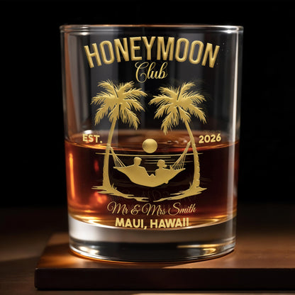 Honeymoon Club Palm Trees And Hammock Sunset Couple